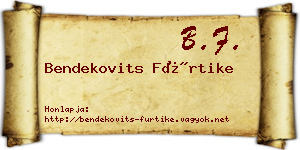 Bendekovits Fürtike névjegykártya